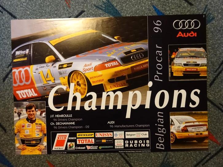 9x Audi autorace poster jaren 90 Procar Belga Audi VW Club, Verzamelen, Automerken, Motoren en Formule 1, Zo goed als nieuw, Auto's