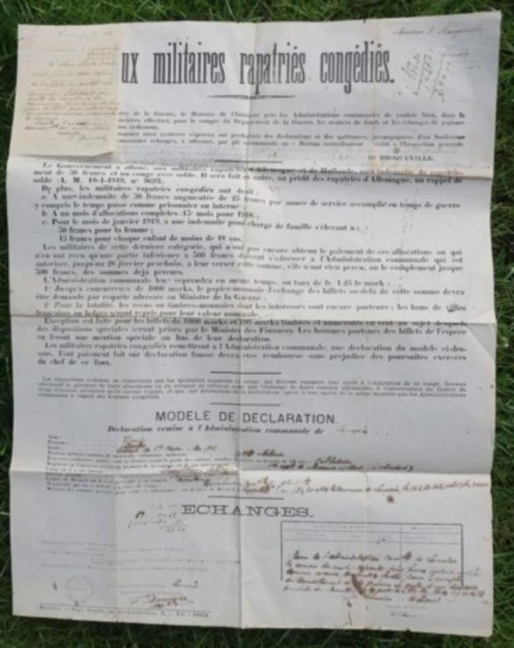 ABBL : 1 Chasseurs à Pieds ,1919 , retour du camp de SOLTAU, Collections, Objets militaires | Général, Armée de terre, Enlèvement ou Envoi