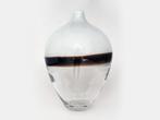 vaas glas design semi transparant, Gebruikt, Wit, Ophalen of Verzenden, Glas