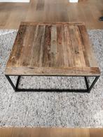 Salontafel steigerhout zwart onderstel, Huis en Inrichting, Ophalen, Gebruikt, 50 tot 100 cm, Vierkant