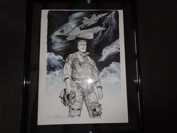 Superbe grand dessin original Buck Danny par Formosa beschikbaar voor biedingen