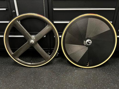 Piste wielen - FULL CARBON, Fietsen en Brommers, Fietsonderdelen, Zo goed als nieuw, Racefiets, Wiel, Ophalen
