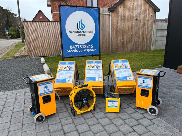 Bouwdroger verhuur limburg nr1 in verhuur van ontvochtigers, Doe-het-zelf en Bouw, Compressors, Zo goed als nieuw, Ophalen