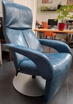 Jori relaxzetel in blauw leder, Huis en Inrichting, Fauteuils, Ophalen, Leer