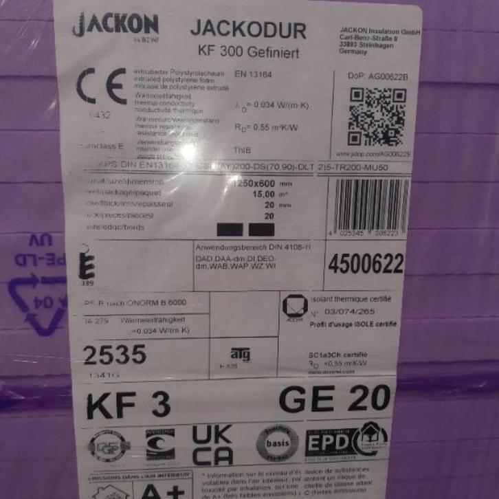 Jackodur isolatieplaten - Uit overstock - KF3 -GE 20 per pak, Doe-het-zelf en Bouw, Isolatie en Afdichting, Nieuw, Vloerisolatie