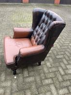 Chesterfield fauteil met hocker, Enlèvement, Utilisé, Cuir