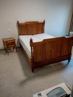 Antiek bed - eik + matrassen + lattoflex, Huis en Inrichting, Slaapkamer | Matrassen en Bedbodems, Ophalen, Gebruikt, Tweepersoons
