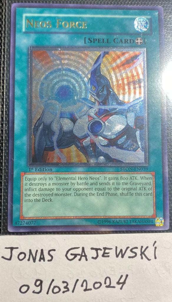 Neos Force (1st Ed. - Ultimate - STON-EN039), Hobby en Vrije tijd, Verzamelkaartspellen | Yu-gi-Oh!, Zo goed als nieuw, Meerdere kaarten