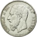 België, Leopold II, 5 Frank, 5 Frank, 1876 , Zilver,, Zilver, Zilver, Ophalen, Losse munt