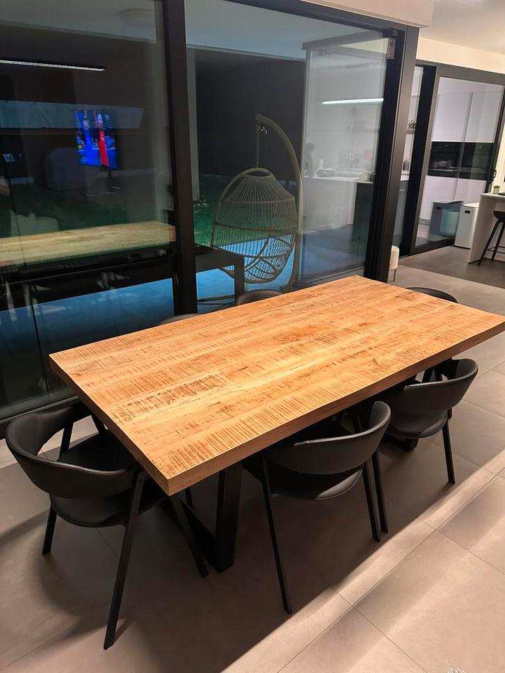 Design eettafel massief hout, Huis en Inrichting, Tafels | Eettafels, Nieuw, Ophalen