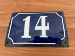 Geëmailleerd bord huisnummer 14, Antiek en Kunst, Ophalen of Verzenden