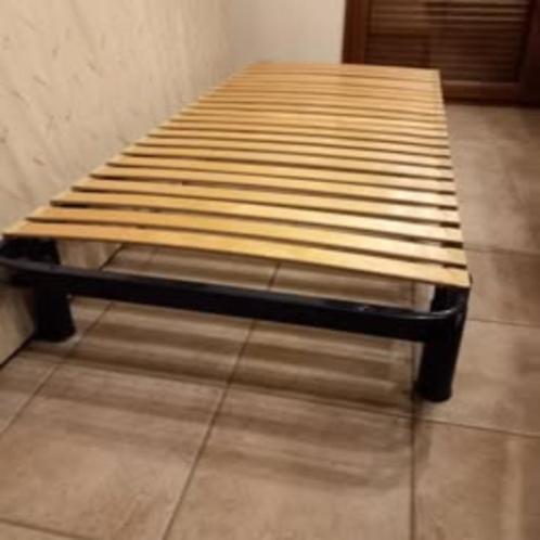 Lits d'appoint, Huis en Inrichting, Slaapkamer | Bedden, Zo goed als nieuw, 80 cm, 190 cm of minder, Metaal, Blauw, Ophalen