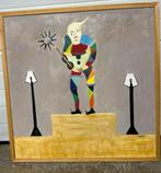 Peinture Arlequin au violon 73x73 cm, Antiquités & Art, Enlèvement