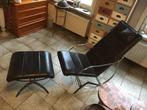 Zanotta design lounge chair + ottoman, Cuir, Enlèvement, Utilisé