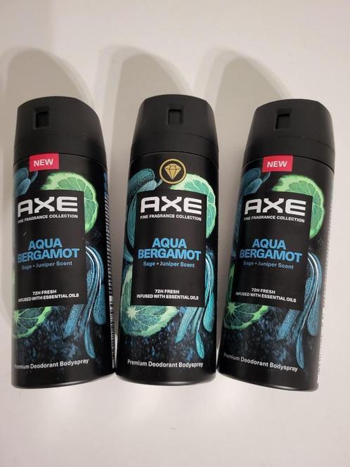 deo axe deodorant bodyspray Axe aqua bergamot 3x 150 ml, Handtassen en Accessoires, Uiterlijk | Lichaamsverzorging, Nieuw, Deodorant of Bodyspray
