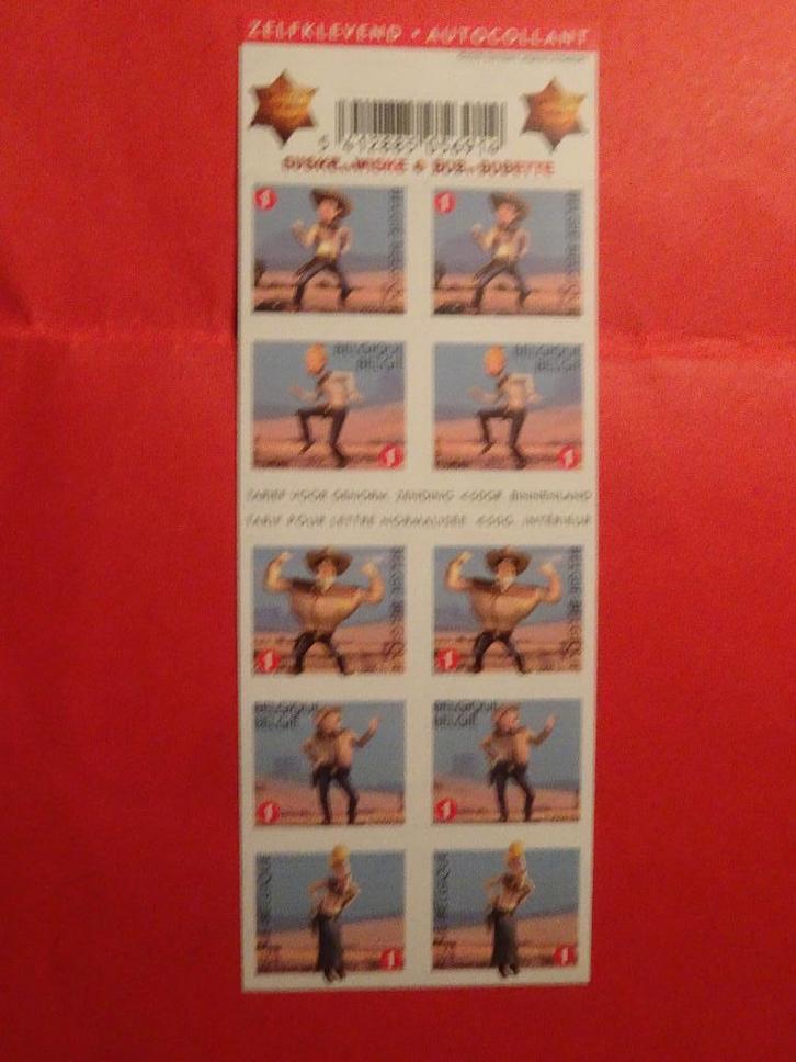 Feuillet 10 timbres - Bob et Bobette, Collections, Personnages de BD, Neuf, Image, Affiche ou Autocollant, Bob et Bobette, Enlèvement ou Envoi