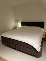 Kingsize bed AUPING gestoffeerd, Huis en Inrichting, Ophalen, Gebruikt, Bruin, Luxueus