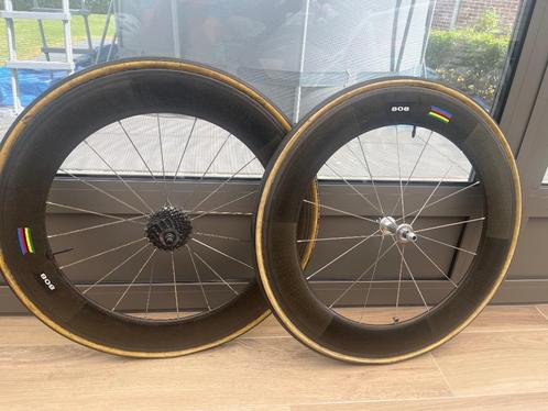 Zipp 808 Firecrest Carbon wielset -Velgrem- Top aero wielen, Fietsen en Brommers, Fietsonderdelen, Zo goed als nieuw, Racefiets