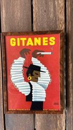 Kleine vintage poster in kader Gitanes, Enlèvement ou Envoi, Utilisé, Panneau publicitaire