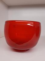 Rode glazen bloempot, Moins de 25 cm, Rond, Comme neuf, Enlèvement