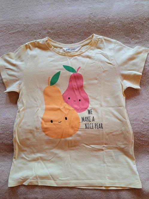 gele T-shirt peren H&M, maat 122/128, Kinderen en Baby's, Kinderkleding | Maat 122, Gebruikt, Meisje, Shirt of Longsleeve, Ophalen of Verzenden