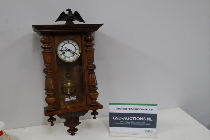 Antiek Duitse Houten Wandklok, Antiek en Kunst, Antiek | Klokken