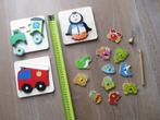 3 puzzels in hout en magnetische figuurtjes met magneetstok, Kinderen en Baby's, Speelgoed | Kinderpuzzels, Ophalen of Verzenden
