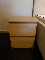2 Ikea Malm nachtafels - eikenfineer, Enlèvement, Comme neuf