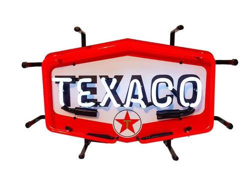 originele texaco neon lichtreclame garage showroom decoratie, Verzamelen, Merken en Reclamevoorwerpen, Zo goed als nieuw, Lichtbak of (neon) lamp
