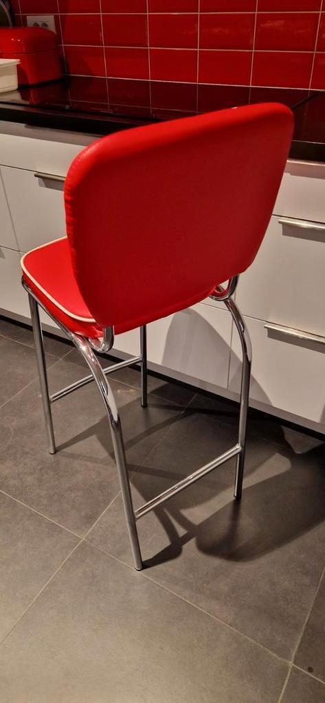 barstoel nancy's homestore, Maison & Meubles, Tabourets de bar, Neuf, 60 à 90 cm, Cuir, Métal, 1 tabouret, Avec repose-pieds, Enlèvement