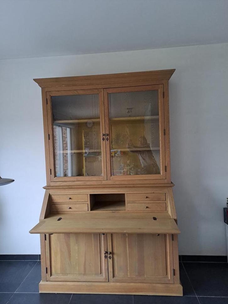Vitrinekast - secretaire - landelijk, Maison & Meubles, Armoires | Autre, Comme neuf, Enlèvement