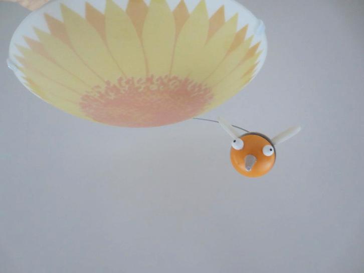 Plafondverlichting versierd met een bij, Maison & Meubles, Lampes | Plafonniers, Comme neuf, Verre, Métal, Enlèvement