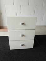 Witte ladekast met 3 schuiven, nachtkastje bureau bergruimte, Huis en Inrichting, Ophalen, Minder dan 50 cm, Zo goed als nieuw