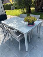 Bristol tuintafel + 4 stoelen Azur, Tuin en Terras, Ophalen, Zo goed als nieuw
