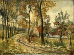 Isidore Verheyden (1846-1905): Landweg met hoeve (72x59cm), Antiek en Kunst, Ophalen of Verzenden