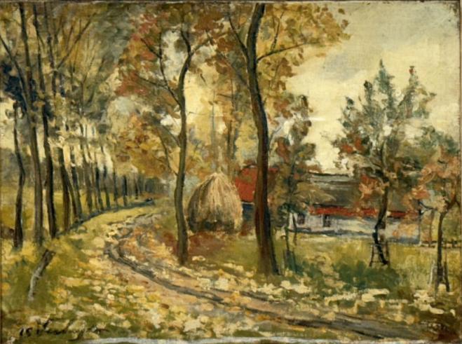 Isidore Verheyden (1846-1905): Landweg met hoeve (72x59cm), Antiquités & Art, Art | Peinture | Classique, Enlèvement ou Envoi