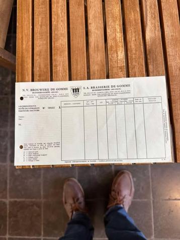 Brouwerij de Gomme N.V., bon de livraison, facture Ruddervoo, Enlèvement ou Envoi, Neuf, Autres types, Autres marques