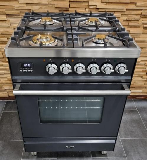 🔥Luxe Fornuis Boretti 60 cm antraciet & rvs 300 graden oven, Elektronische apparatuur, Fornuizen, Zo goed als nieuw, Vrijstaand