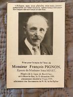 Pignon x Minet 1888 Mont-le-Ban 1968 Beausaint, Verzamelen, Bidprentjes en Rouwkaarten, Ophalen of Verzenden, Bidprentje
