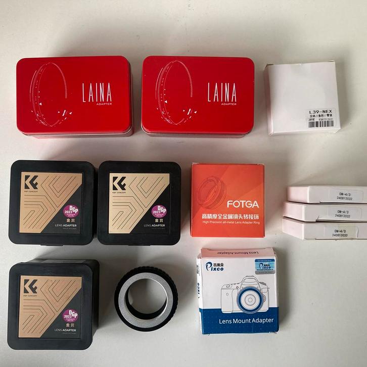 Lens Adapters Nex, OM, L39, LM, Nikon, M42, Audio, Tv en Foto, Foto | Geheugenkaarten, Zo goed als nieuw, Ophalen of Verzenden