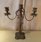 Mooi Antieke Metalen Kandelaar - 40cm, Ophalen of Verzenden