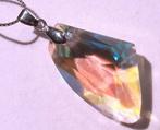 Ketting met hanger grote aurora borealis kristal, Verzenden, Met kristal