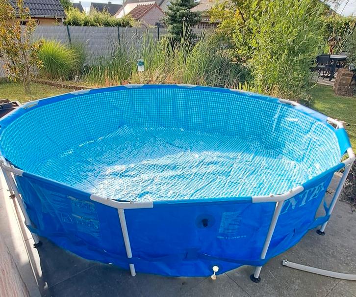 Intex zwembad 3m66 x 76 cm, Tuin en Terras, Zwembaden, Gebruikt, Opzetzwembad, Minder dan 80 cm, 200 tot 400 cm, 300 cm of meer