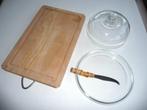 Glazen stolp + houten snijplank, Ophalen of Verzenden, Zo goed als nieuw