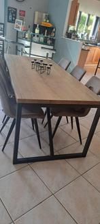Eetkamertafel, Huis en Inrichting, Tafels | Eettafels, Ophalen, Industrielle, Eikenhout, Nieuw