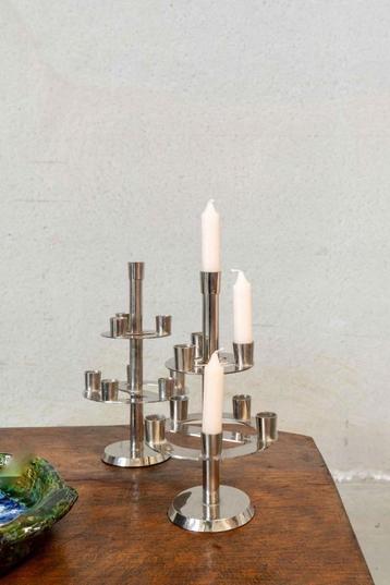 Vintage design kandelaar - chrome (2stuks beschikbaar) beschikbaar voor biedingen