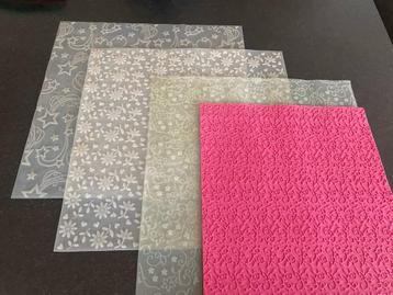 Taartdecoratie materiaal - 4 silicone textuurmatten groot beschikbaar voor biedingen