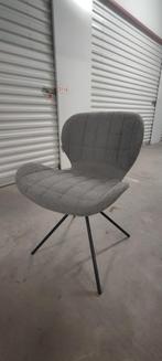 6 eetkamerstoelen grijs stof met zwarte poten, Ophalen, Gebruikt, Metaal, Grijs