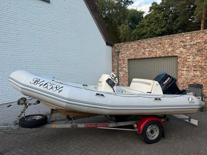 Zodiac Yachtline met Yamaha en 90pk op trailer, Watersport en Boten, Rubberboten, Gebruikt, Zodiac, Overige materialen, 70 tot 120 pk