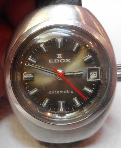 04) Edox dame automatique vintage, calibre ETA 2651 17 rubis, Handtassen en Accessoires, Horloges | Dames, Gebruikt, Polshorloge